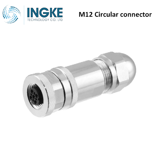 T4110412042-000 M12 Circular Connector Plug 4 Position Female Sockets Screw IP67 Waterproof B-Code