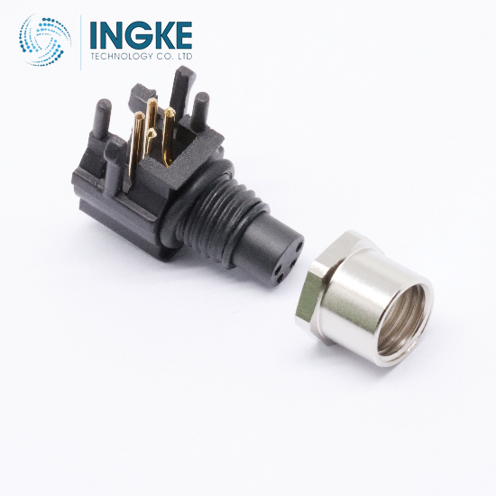 M12A-03PFFR-SF8001 3 Position Circular Connector Plug Female Sockets Solder
