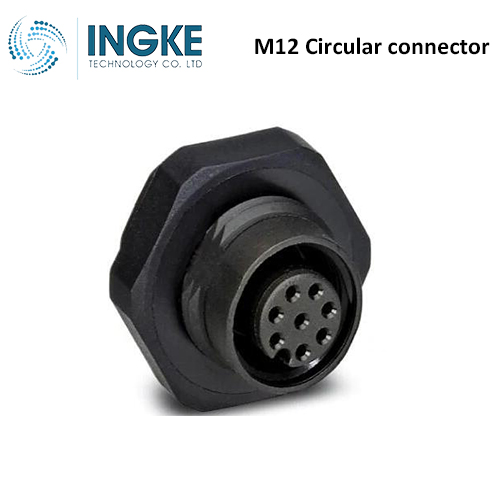 1436343 M12 Circualr connector 8 Position Receptacle Female Sockets Solder A-Code