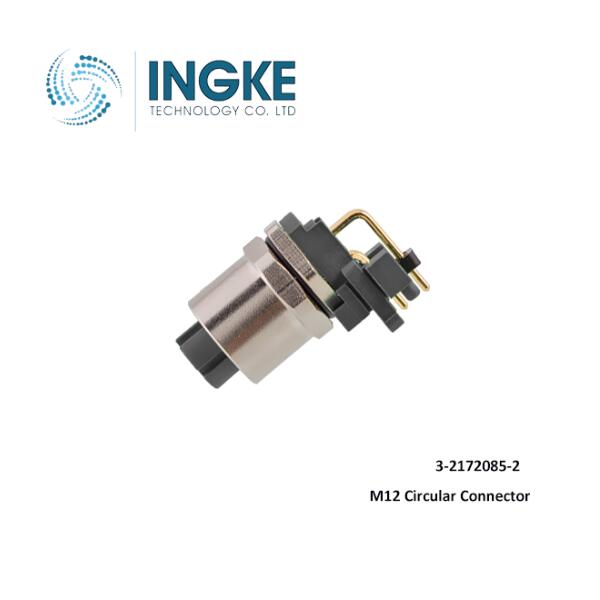 3-2172085-2 M12 Circular Connector 4 Position Receptacle Female Sockets Solder