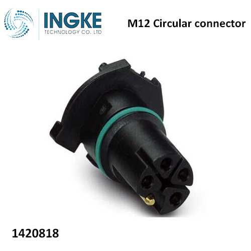 1420818 M12 Circular connector 5 (4 Power + FE) Position Insert Female Sockets Solder L-Code