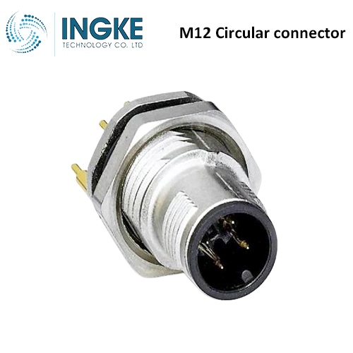1558535 M12 Circular connector 4P Plug Male Pins Solder A-Code