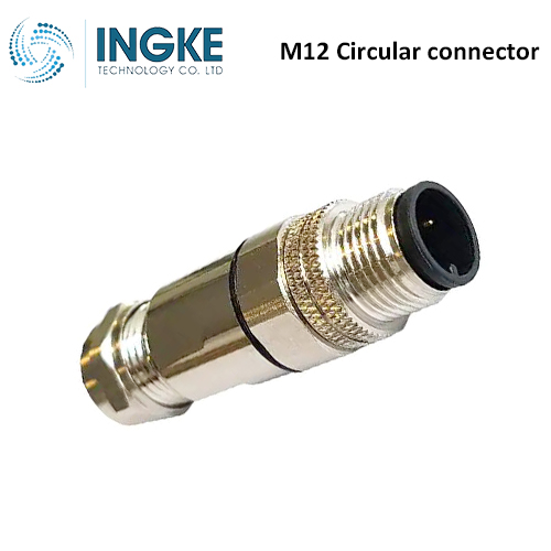 PXMBNI12FIM08ASCPG9 M12 Circular Connector Receptacle 8 Position Male Pins Solder Cup Waterproof IP67 A-Code