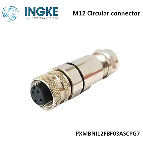 PXMBNI12FBF03ASCPG7 M12 Circular Connector Plug 3 Position Female Sockets Solder Cup Waterproof IP67 A-Code