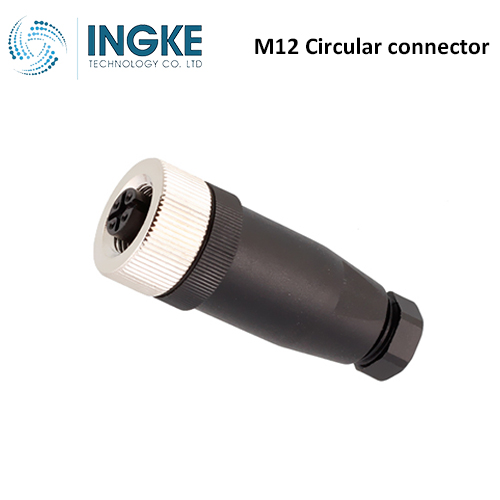 T4110002042-000 M12 Circular Connector Plug 4 Position Female Sockets Screw IP67 Waterproof A-Code