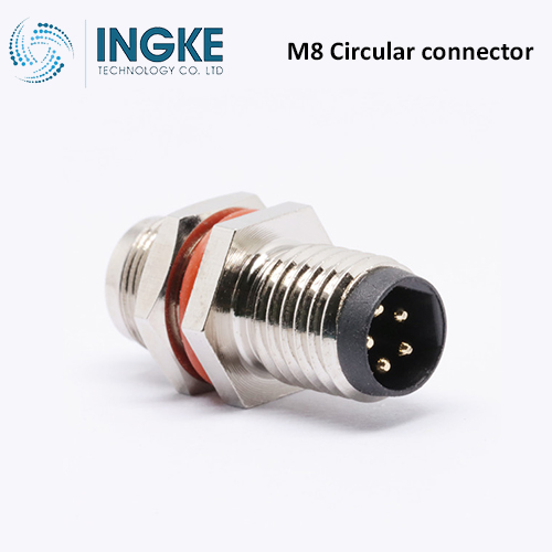8A-04PMMS-SF7001 M8 Circular connector 4P Solder IP67 Male Pins