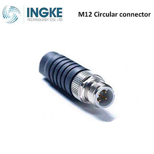 1-2823445-3 M12 Circular Connector 4 Position Plug Male Pins Crimp D-Code IP67
