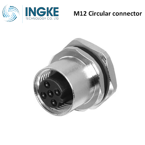 TE T4143012041-000 M12 Circular connector 4 Position Plug Female Sockets Solder A-Code IP67 INGKE