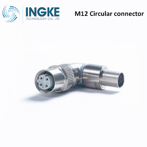 TE 1-2823588-2 M12 Circular connector 4 Position Receptacle Female Sockets Crimp D-Code IP67 INGKE