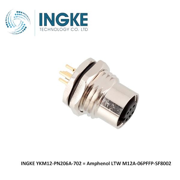 INGKE YKM12-PN206A-702 cross Amphenol LTW M12A-06PFFP-SF8002 Circular Metric Connectors M12 PANEL PCB