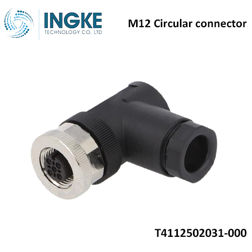 TE T4112502031-000 M12 Circular connector 3 Position Plug Female Sockets Screw D-Code INGKE