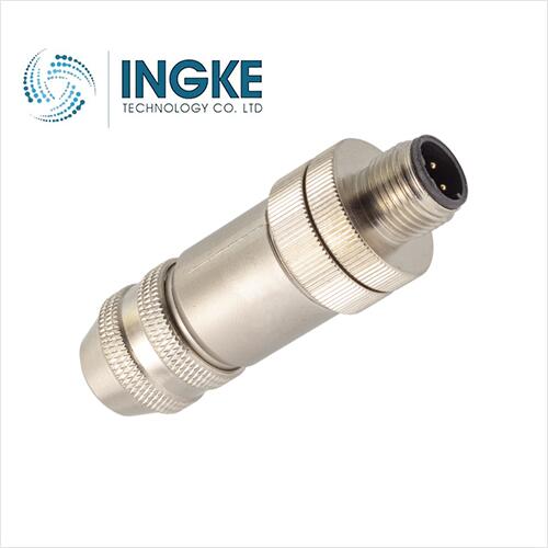 T4111411041-000  M12 Circular Connector  TE  INGKE  4 Positions  B Orientation  IP67    Male Pins  Shielded
