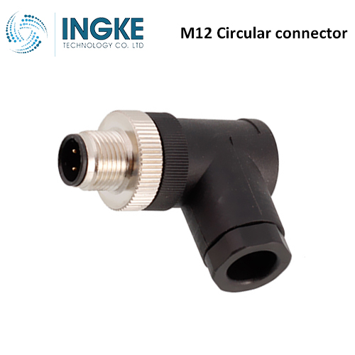 TE T4113502042-000 M12 Circular connector 4 Position Receptacle Male Pins Screw D-Code IP67 INGKE