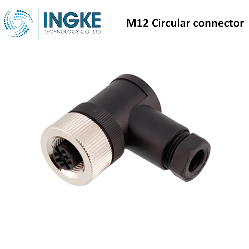 TE T4112001042-000 M12 Circular connector 4 Position Plug Female Sockets Screw A-Code IP67 INGKE