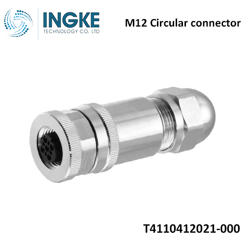 TE T4110412021-000 M12 Circular connector 2 Position Plug Female Sockets Screw B-Code IP67 INGKE