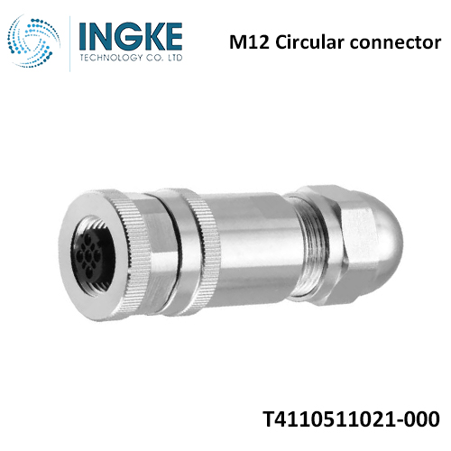 TE T4110511021-000 M12 Circular connector 2 Position Plug Female Sockets Screw D-Code IP67 INGKE