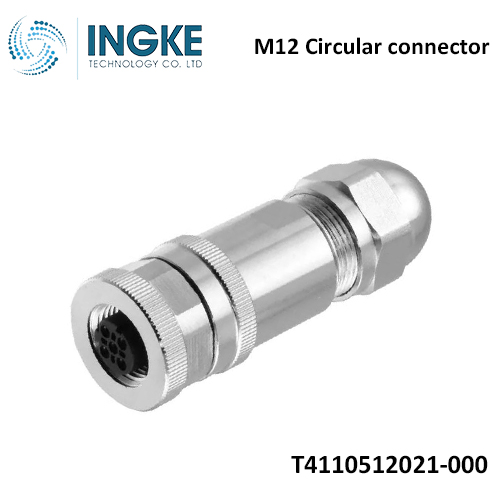 TE T4110512021-000 M12 Circular connector 2 Position Circular Connector Plug Female Sockets Screw D-Code IP67 INGKE