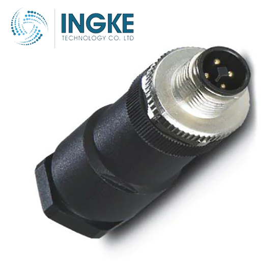 1404643 4 (Power) Position Circular Connector Plug Male Pins Screw IP67 - Dust Tight Waterproof