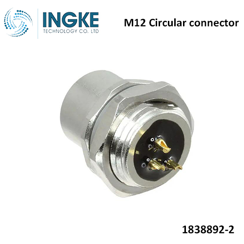 TE 1838892-2 M12 Circular connector 4 Position Receptacle Female Sockets Solder IP67 INGKE