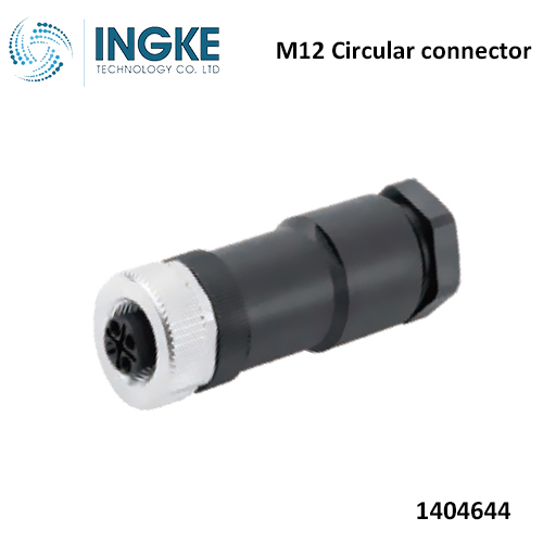 Phoenix 1404644 M12 Circular connector 4 (Power) Position Receptacle Female Sockets Screw T-Code IP67 INGKE