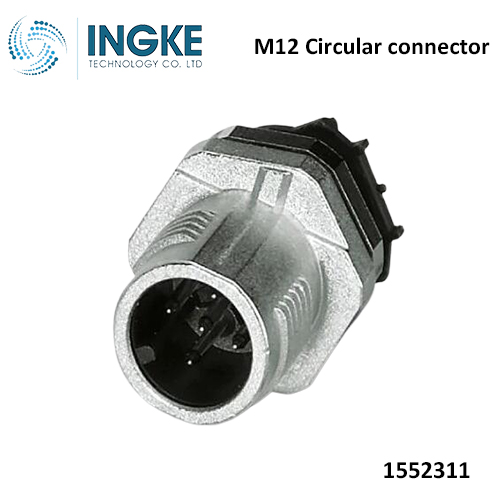 Phoenix 1552311 M12 Circular connector 5 Position Plug Male Pins Solder A-Code INGKE