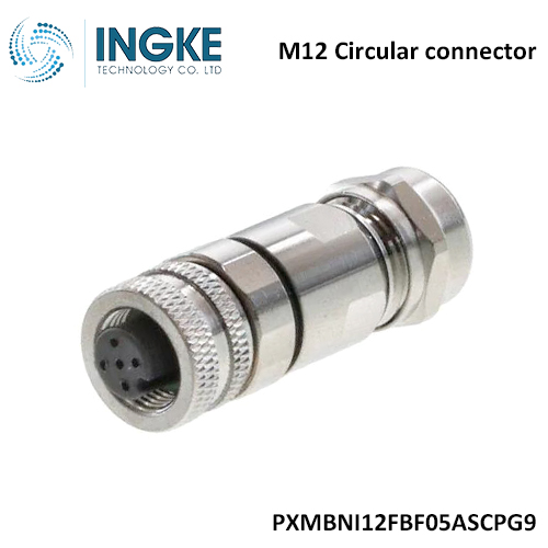 Bulgin PXMBNI12FBF05ASCPG9 M12 Circular connector 5 Position Plug Female Sockets Solder Cup A-Code INGKE