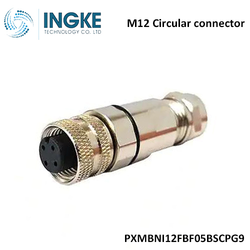 Bulgin PXMBNI12FBF05BSCPG9 M12 Circular connector 5 Position Plug Female Sockets Solder Cup B-Code INGKE