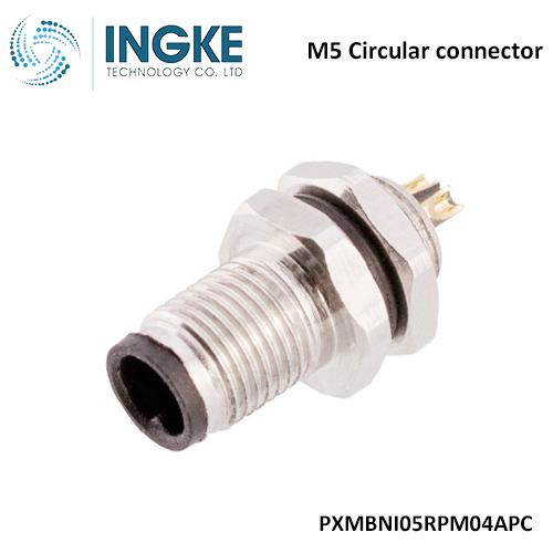 Bulgin PXMBNI05RPM04APC M5 Circular Connector 4 Position Receptacle Male Pins Solder A-Code INGKE