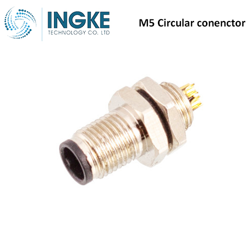 Bulgin PXMBNI05FPM04AFL001 M5 Circular Connector 4 Position Receptacle Male Pins Wire Leads A-Code INGKE