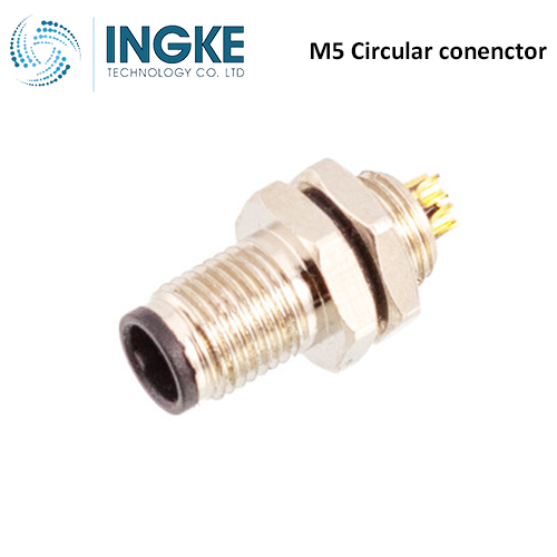 Bulgin PPXMBNI05FPM03AFL001 M5 Circular Connector 4 Position Receptacle Male Pins Wire Leads A-Code INGKE