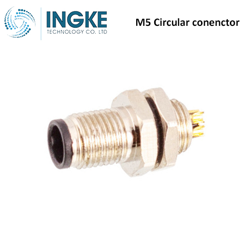 Bulgin PXMBNI05FPM04APC M5 Circular Connector 4 Position Receptacle Male Pins Wire Leads A-Code INGKE