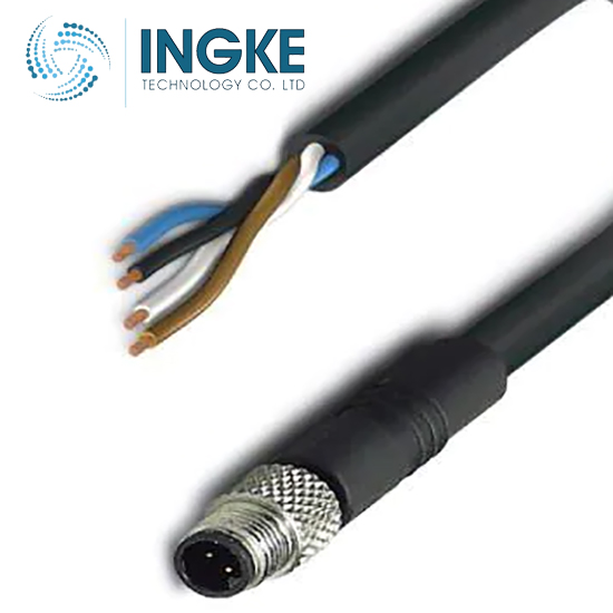 1530333 M5 4 Position Male Black Sensor Cables / Actuator Cables Circular Metric Connectors