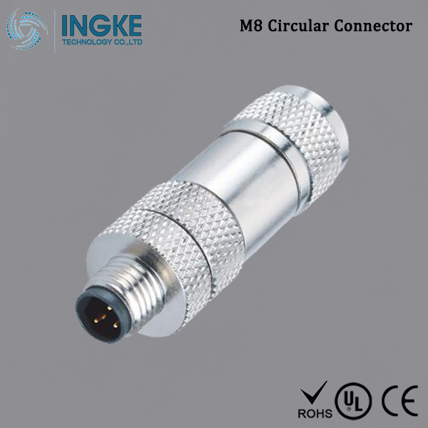 T4011019041-000 M8 Circular Connector Free Hanging IP67 Waterproof Sensor Plug 4Pin