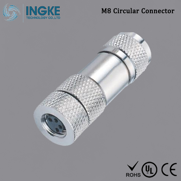 T4010019041-000 M8 Circular Connector Free Hanging IP67 Waterproof Sensor Socket 4Pin