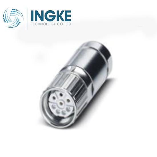 1605546 Phoenix  6 (5 + PE) Position Circular Connector Plug Housing Free Hanging (In-Line) Backshell, Coupling Nut