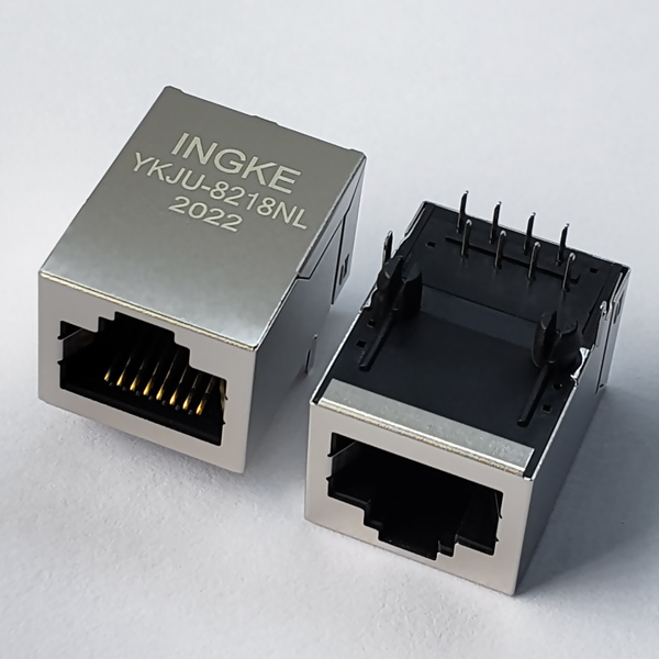 YKJU-8218NL 10/100Base-T RJ45 Magjack Connector Tab Up with Integrated Transformer
