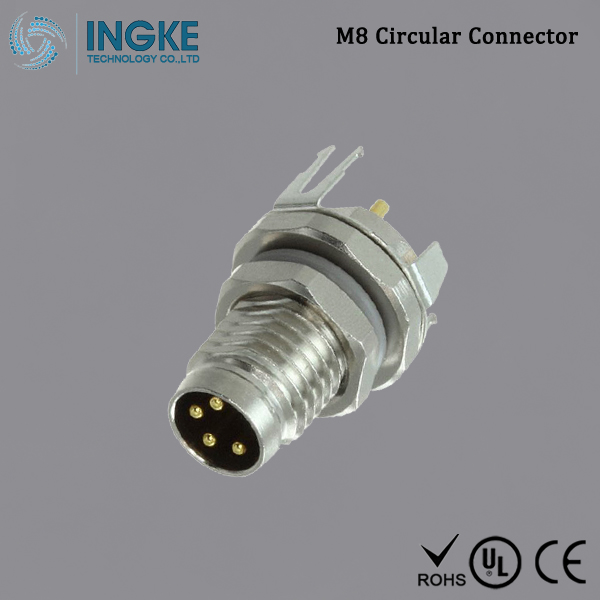 Substitute T4040034041-000 M8 Circular Connector IP67 Male Panel Mount Plug
