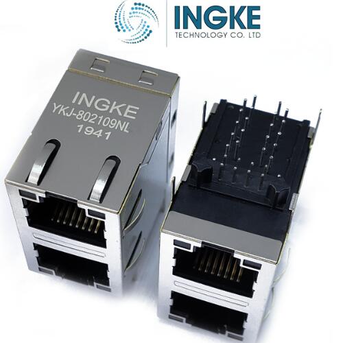 0845-2G1T-H5    Bel Fuse Inc.  RJ45 Connector  INGKE   2 Port RJ45Through Hole 10/100 Base-T    Up and Down