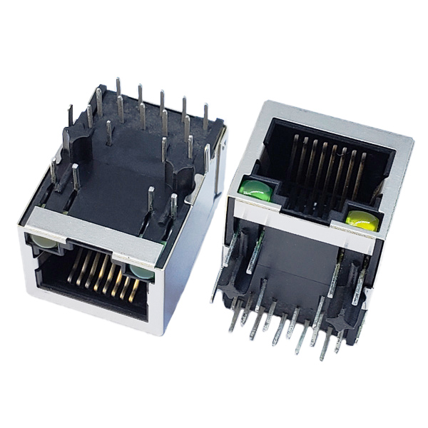 YKGD-0021NL PoE 1000Base-T RJ45 Magjack Connector Gigabit Ethernet Jack