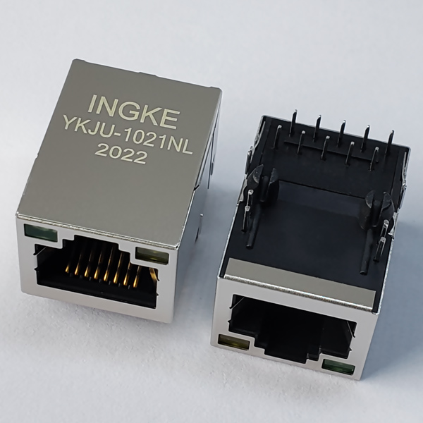 YKJU-1021NL 10/100Base-T RJ45 Magjack Connector PoE+ Ethernet Jack