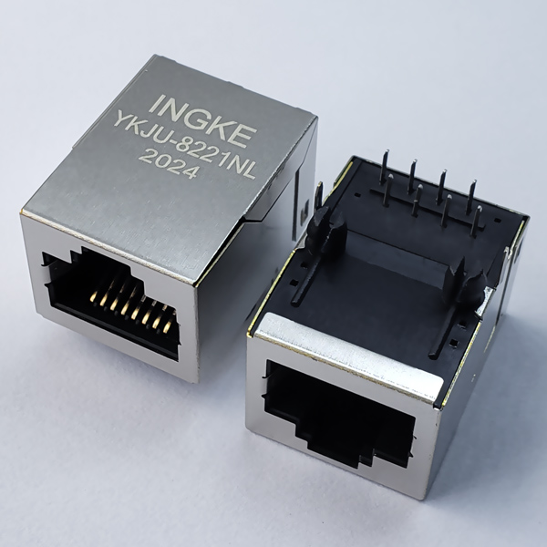 YKJU-8221NL 10/100Base-T RJ45 Magjack Connector Tab Up with Integrated Transformer