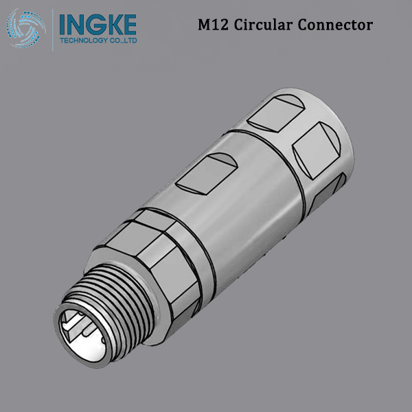 43-00415 M12 Circular Metric Connector Male, field attachable, shielded, crimp,B-Code,SAL-12B-RSC4-C/050
