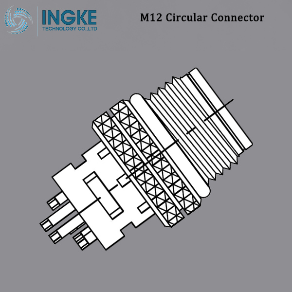 858-012-103RLS4 M12 Circular Metric Connector Male, Panel Mount, Solder Cup, A-Code,IP67,Shielded