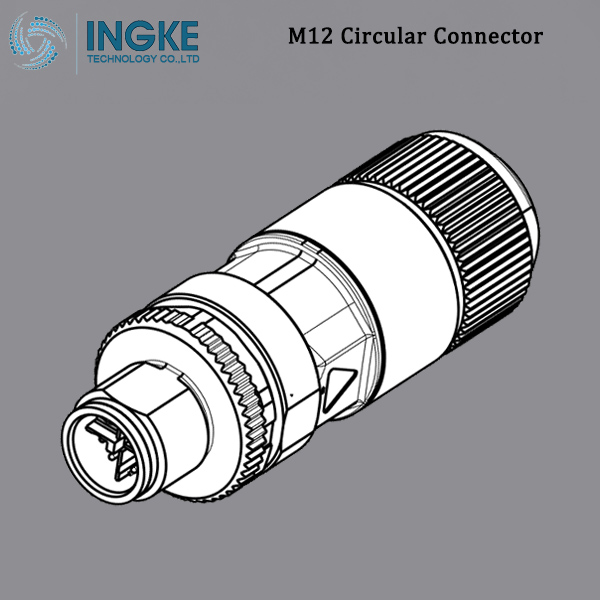 0-2120952-1 M12 Circular Metric Connector Male, Field Installable, X-Code,8Pin,IP67 Waterproof Plug