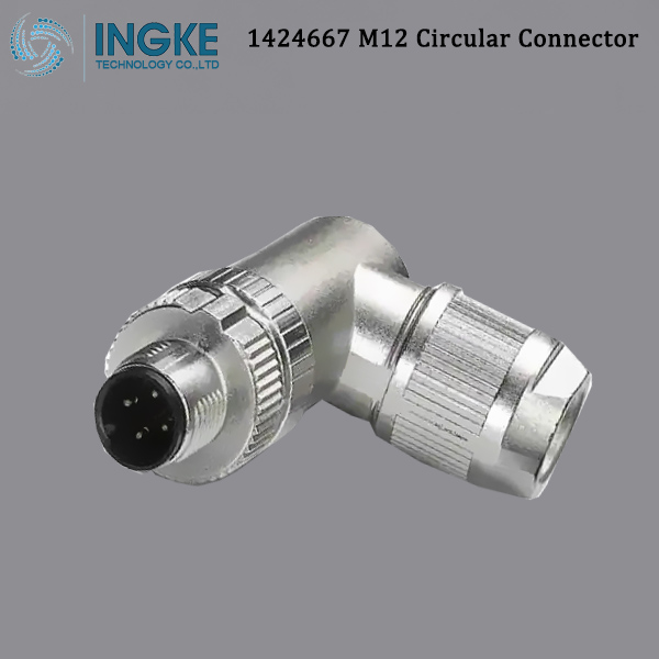 1424667 M12 Circular Metric Connector Male,Right Angle, A-Code,IP67 Waterproof Cable Assembly SACC-M12MR-4PL