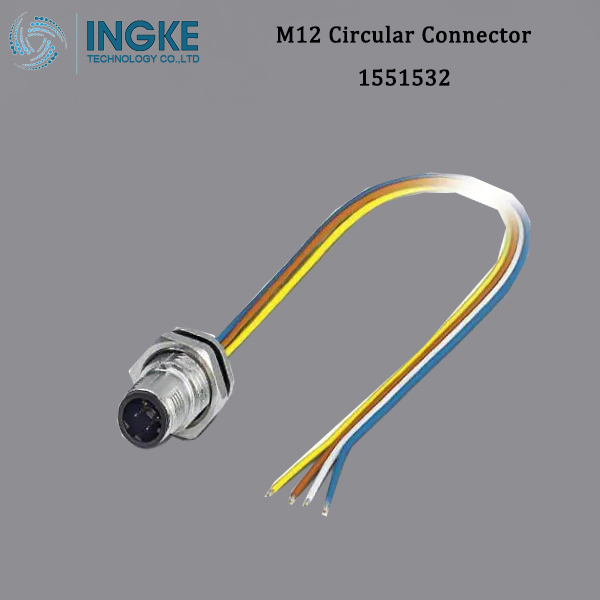 1551532 M12 Circular Metric Connector,Panel Mount,D-Code,4Pin,IP67 Waterproof SACC-DSI-MSD-4CON- PG9