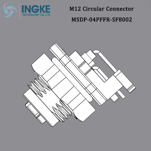 MSDP-04PFFR-SF8002 M12 Circular Metric Connector,Right Angle,PCB Panel Mount,D-Code,4Pin,IP67 Waterproof