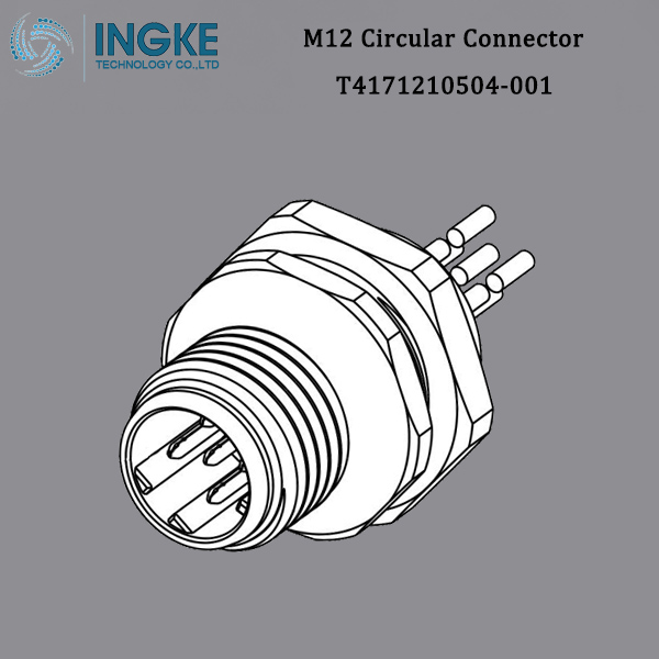 T4171210504-001 M12 Circular Metric Connector,Panel Mount,D-Code,4Pin,IP67 Waterproof Cable Socket