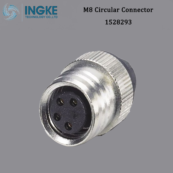 1528293 M8 Circular Metric Connector,Solder,A-Code,3Pin,IP67 Waterproof Socket