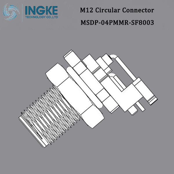 MSDP-04PMMR-SF8003 M12 Circular Connector,D-Code,Right Angle,PCB Panel Mount,IP67/IP68 Waterproof